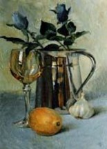 Peinture intitulée "Les fleurs bleu" par Alexei Machina, Œuvre d'art originale