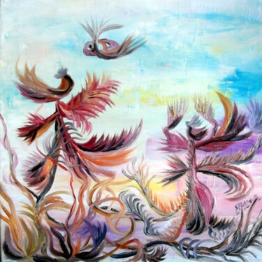 Peinture intitulée "danse-des-elfes-hst…" par Eliette Gaurin, Œuvre d'art originale, Huile