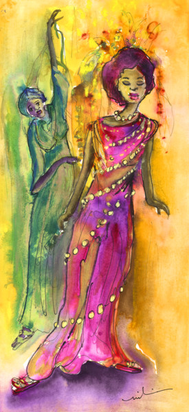 The Witches from Las Palmas 绘画 标题为“The Witches from La…” 由Miki De Goodaboom, 原创艺术品, 水粉