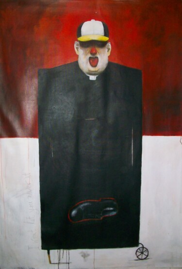 Painting titled "Yo No Se Nada" by Carlos David, Original Artwork, Oil Mounted on Wood Stretcher frame