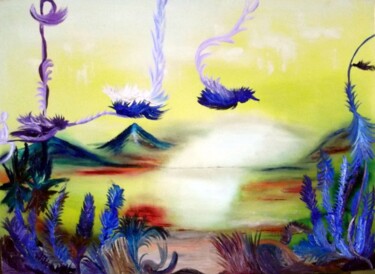 Peinture intitulée "vol-nuptial-hst-50x…" par Eliette Gaurin, Œuvre d'art originale, Huile