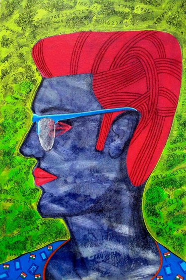 Painting titled "Digital India" by Puja Sarkar, Original Artwork, Acrylic