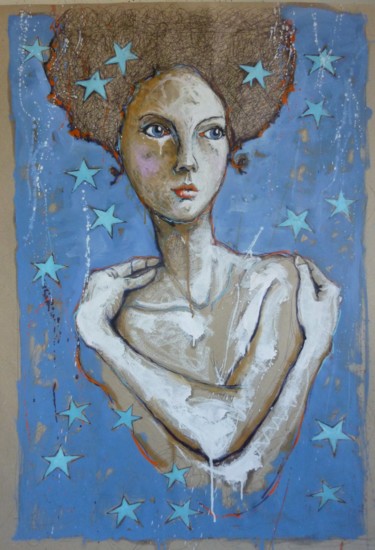 Peinture intitulée "tête" par Catherine Cornec, Œuvre d'art originale, Autre