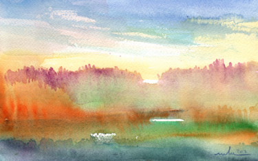 Dawn 43 Painting titled "Dawn 43" by Miki De Goodaboom, Original Artwork, Watercolor