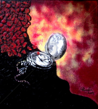 Peinture intitulée "Le Temps" par Cya, Œuvre d'art originale, Huile