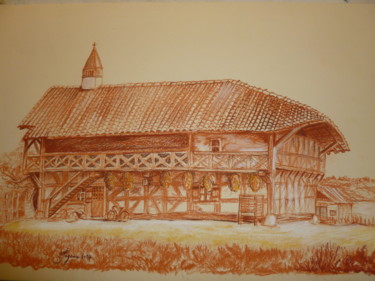 Dessin intitulée "Ferme de la Forêt (…" par Pierre Feyeux, Œuvre d'art originale, Autre