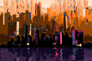 New York 18 - Série "Variations autour de New York" Arte digital titulada "New York 18 - Série…" por Gérard Esquerre, Obra de arte original, Pintura Digital