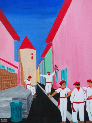 绘画 标题为“Tableau naif Baiona…” 由Didier Dordeins, 原创艺术品, 丙烯