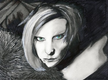 Dessin intitulée "valse-des-ombres.jpg" par Sandra Chapdelaine, Œuvre d'art originale, Autre