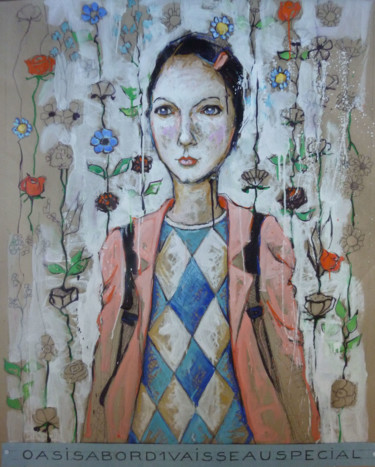 Peinture intitulée "oasis à bord d'un v…" par Catherine Cornec, Œuvre d'art originale, Autre