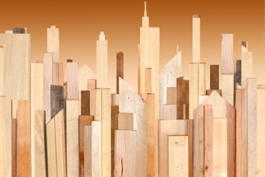 New York 19 - Série "Variations autour de New York" Arte digital titulada "New York 19 - Série…" por Gérard Esquerre, Obra de arte original, Collages