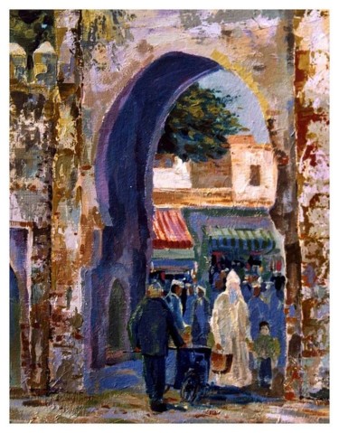 Peinture intitulée "tanger" par Abdellatif Zeraidi Bd Lltyf Lzrydy, Œuvre d'art originale, Huile