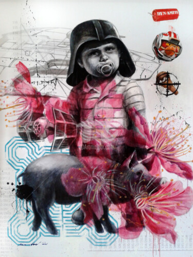 Peinture intitulée "May the pork be wit…" par Samobrod Irina, Œuvre d'art originale, Huile