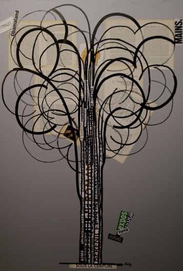 Painting titled "Arbre #3" by Modely Thibaud, Original Artwork