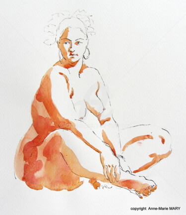 croquis Désirée 26 février 2014 Dessin intitulée "croquis Désirée 26…" par Anne-Marie Mary, Œuvre d'art originale, Autre