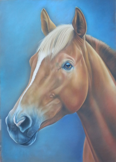 Peinture intitulée "Murphy, le Cheval P…" par Christian Michaut, Œuvre d'art originale