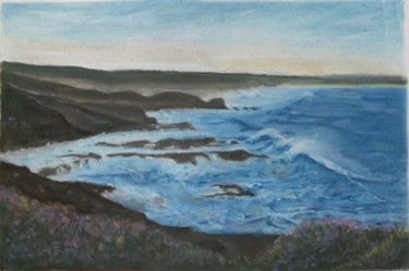 Drawing titled "Sea and the Heather" by Branka Mattenheim, Original Artwork, Pastel