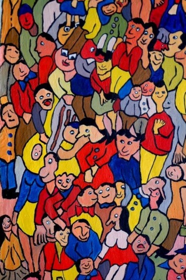 Malerei mit dem Titel "fete" von Yves Perrin, Original-Kunstwerk, Öl