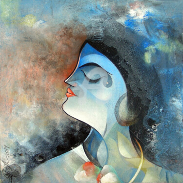 Face Painting titled "Face" by M. Singh, Original Artwork, Oil