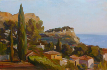 Painting titled "Cassis" by Jean-François Grébert, Original Artwork, Oil