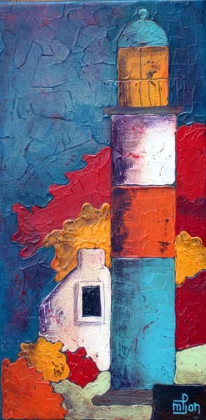 Peinture intitulée "Phare 9" par Marie-Pierre Jan, Œuvre d'art originale, Acrylique Monté sur Châssis en bois
