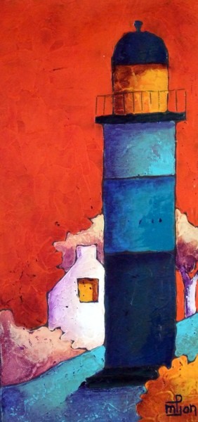 Peinture intitulée "Phare 13" par Marie-Pierre Jan, Œuvre d'art originale, Acrylique Monté sur Châssis en bois