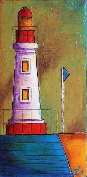 Peinture intitulée "Phare 15" par Marie-Pierre Jan, Œuvre d'art originale, Acrylique Monté sur Châssis en bois