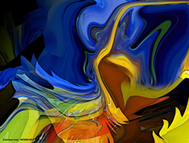 Arts numériques intitulée "ENVOL" par Catherine Wernette, Œuvre d'art originale, Peinture numérique