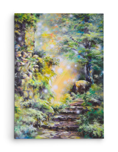Painting titled "DOUCE NATURE" by Gabriell, Original Artwork, Oil