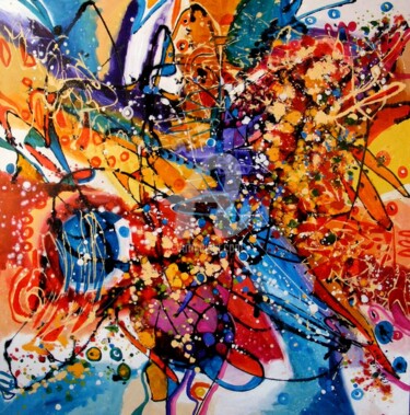 Painting titled "Trilul pasarilor in…" by Elena Bissinger, Original Artwork, Oil