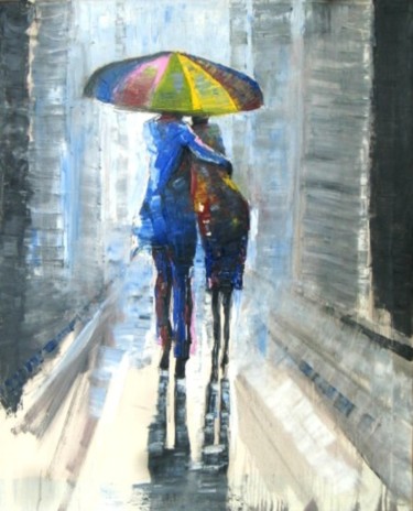 Protected Painting titled "Protected" by Benedict Adedipe, Original Artwork, Oil