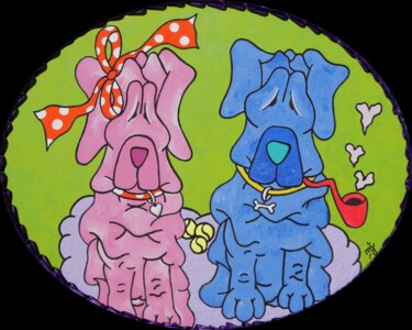 Peinture intitulée "César et Rosalie" par Johanna Meunier, Œuvre d'art originale, Acrylique