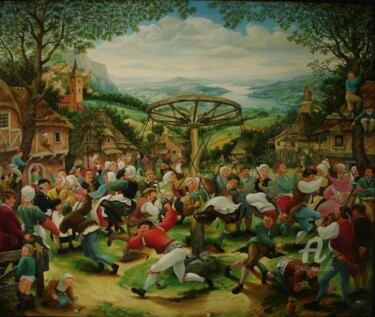 Pintura intitulada "roundabout" por Aleksandr Mikhalchuk, Obras de arte originais, Outro