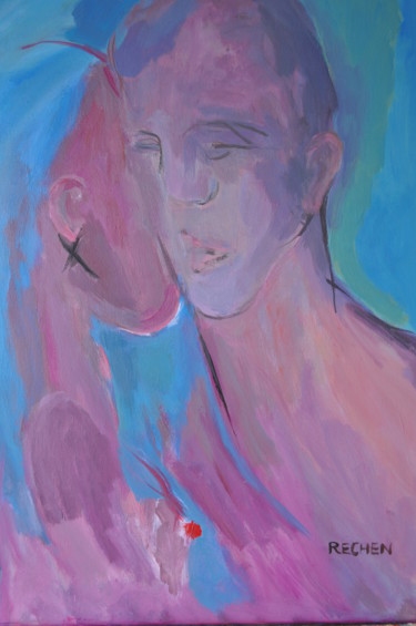 绘画 标题为“le baiser” 由Michel Rajchenbach, 原创艺术品, 丙烯
