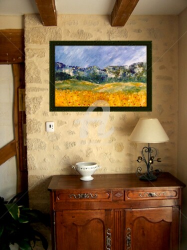 Peinture intitulée "L'été en situation" par Françoise Aubert-Moreau, Œuvre d'art originale, Huile
