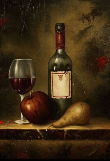 Peinture intitulée "Nature morte" par Panos Kotsomytis, Œuvre d'art originale, Huile
