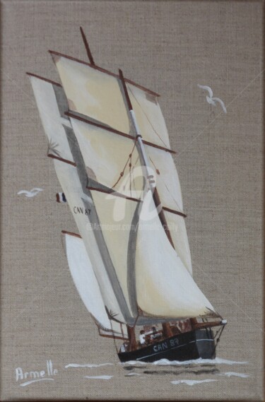 Peinture intitulée "la Cancalaise 20x30" par Armelle Cailly, Œuvre d'art originale, Acrylique Monté sur Châssis en bois