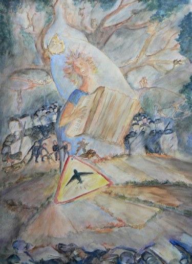 Peinture intitulée "ND des Landes" par Venner Fanch, Œuvre d'art originale, Huile