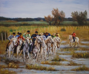 Peinture intitulée "Abrivado" par Pascale Harnisch, Œuvre d'art originale, Huile