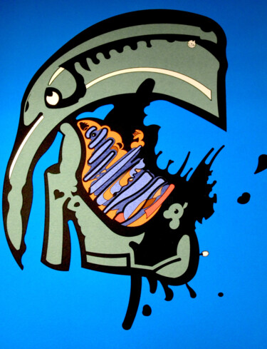 Gravures & estampes intitulée "cerbere-5.jpg" par Jeff, Œuvre d'art originale, Sérigraphie
