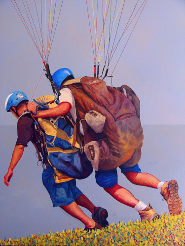 voo duplo Pintura intitulada "voo duplo" por Linaldo Cardoso, Obras de arte originais, Óleo