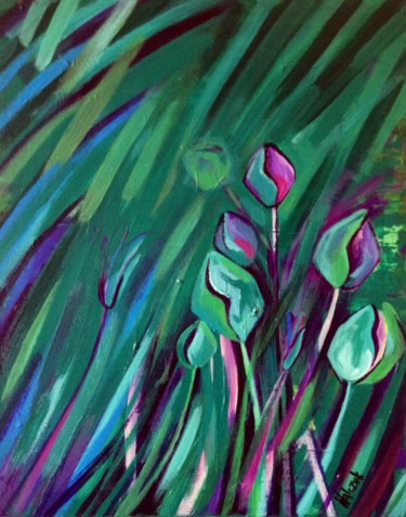 tulips Painting titled "tulips" by Marzena Walczuk, Original Artwork, Acrylic