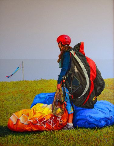 Carol going to fly Pintura intitulada "Carol going to fly" por Linaldo Cardoso, Obras de arte originais, Óleo