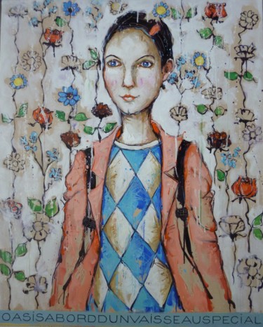 Peinture intitulée "oasis à bord d'un v…" par Catherine Cornec, Œuvre d'art originale, Huile