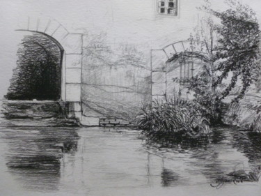 Dessin intitulée "Gour du Moulin Gay…" par Pierre Feyeux, Œuvre d'art originale, Graphite