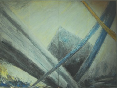 Peinture intitulée "Aube" par Sabine Dutilh, Œuvre d'art originale, Huile Monté sur Panneau de bois