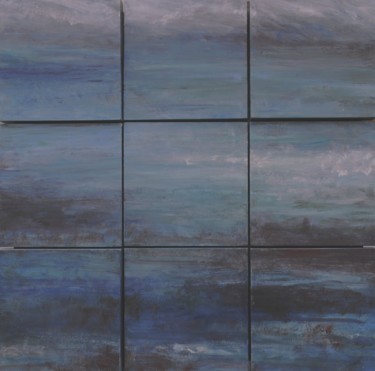Peinture intitulée "marine,"Jeu de cube…" par Sabine Dutilh, Œuvre d'art originale, Huile