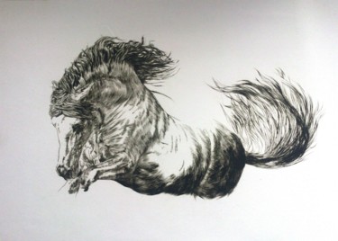 印花与版画 标题为“Horse-1” 由Katerina Evgenieva, 原创艺术品, 雕刻
