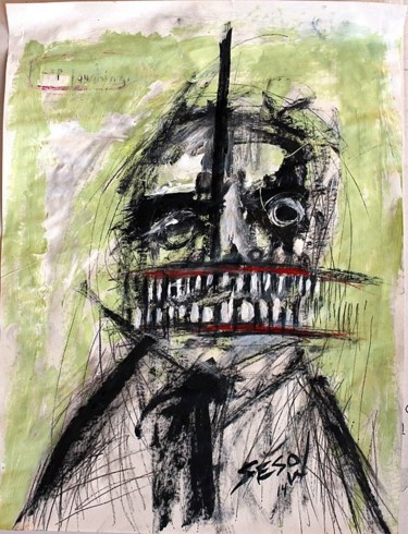 Peinture intitulée "Visage" par Matt Sesow, Œuvre d'art originale, Acrylique