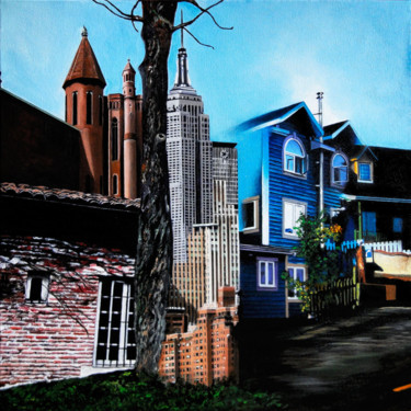 Peinture intitulée "Un Arbre" par Michel Fourcade, Œuvre d'art originale, Huile
